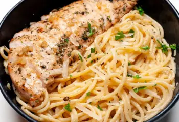 Grilled Garlic Chicken Over Pasta